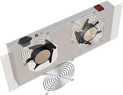 19" vert.vent.j.2xVent.-220V/46W termost.4U čierna