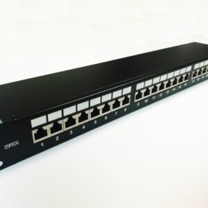 Patch panel 24p.Cat6A STP 1U osadený čierny