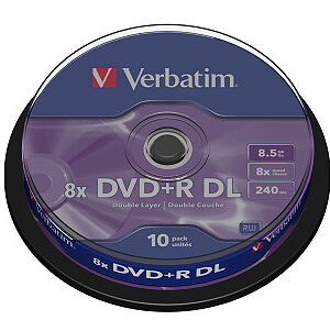 VERBATIM DVD+R(10-Pack)Spindl/MattSlvr/8x/8.5GB