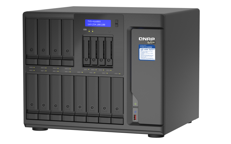 QNAP TVS-h1688X-W1250-32G (Xeon 3,3GHz, ZFS, 32GB ECC RAM, 12x 3,5" + 4x 2,5", 2x M.2 NVMe, 4x2,5GbE)