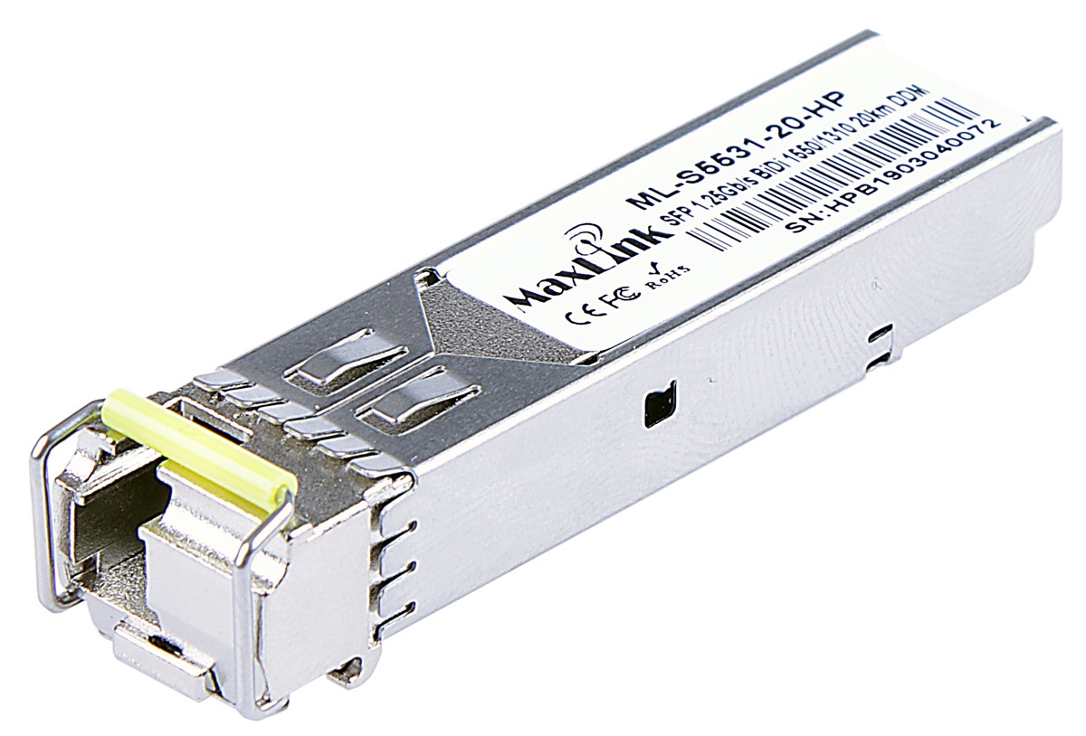 MaxLink 1.25G SFP modul HP, WDM(BiDi), SM, Tx 1550/Rx1310nm, 20km, 1x LC, DDM, HP kompatibilný