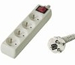 Predlžovací prívod 230V, 3m, 4 zásuvky + vypínač