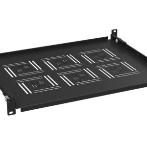 Polica 19" 1U 350mm pevná BK úchyt na pred.a zadnej lišty UP-13-B