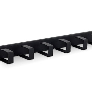 19" vyväzovací panel 1U 6x háčik 70x40mm šedý kov