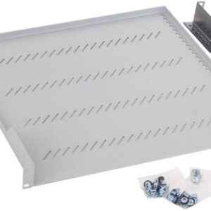 19" polica A1 s perforáciou 450mm, max.40kg sivá