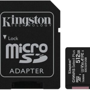 Kingston CANVAS SELECT PLUS/micro SDXC/512GB/UHS-I U3 / Class 10/+ Adaptér