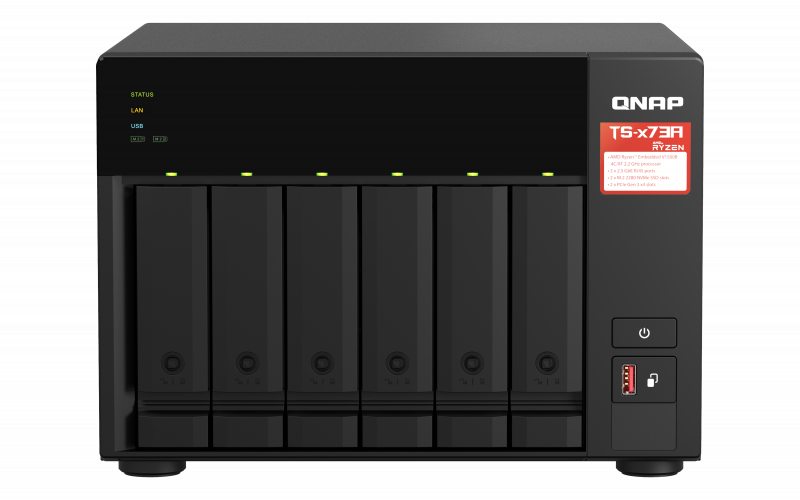 QNAP TS-673A-8G (Ryzen 2,2GHz / 8GB RAM / 6x SATA / 2x M.2 NVMe slot / 2x 2,5GbE / 2x PCIe / 4x USB)