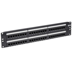 Patch panel pre montáž do racku 2U, 48x Cat6/Cat5 568B, RJ45 Ethernet