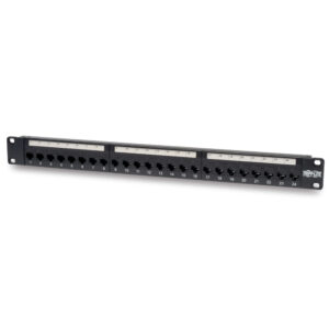 Patch panel priechodný pre montáž do racku 1U, 24x Cat6/Cat5, RJ45 Ethernet