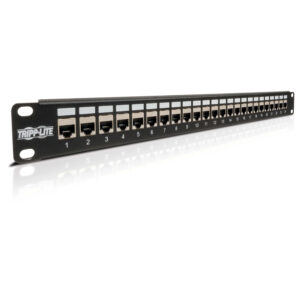 Patch panel priechodný STP tienený pre montáž do racku 1U, 24x Cat6/Cat5, RJ45 Ethernet