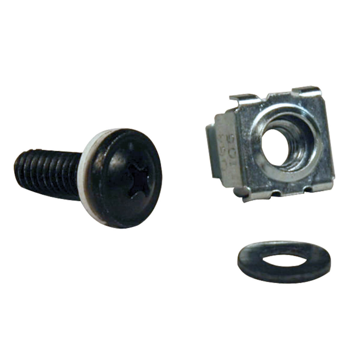 Sada skrutiek M5 s maticami na uchytenie vo štvorcových otvoroch a podložkami, SmartRack, 50ks