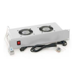 19" horiz.vent.j.2xVent.-220V/46W termost.2U sivá