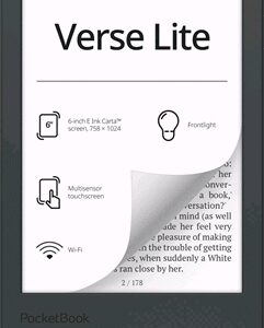 E-book POCKETBOOK 619 Verse Light, Midnight Grey, sivý
