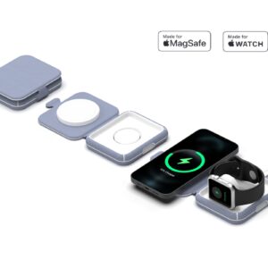 ER POWER skladacia cestovná nabíjačka 2v1 - čierna