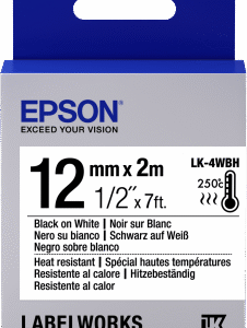 Epson Label Cartridge Heat Resistant LK-4WBH Black/White 12mm (2m)