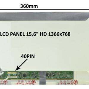 LCD PANEL 15,6" HD 1366x768 40PIN LESKLÝ / SKRUTKOVANIE Z BOKOV