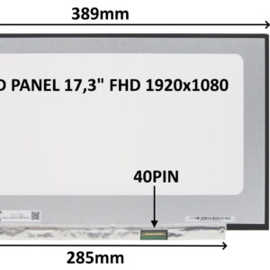 LCD PANEL 17,3" FHD 1920x1080 40PIN MATNÝ IPS 144HZ / BEZ ÚCHYTOV