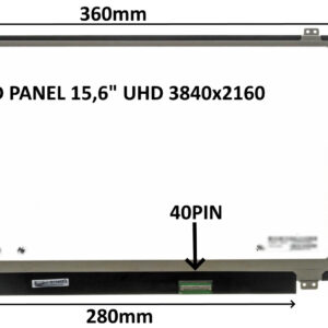 LCD PANEL 15,6" UHD 3840x2160 40PIN MATNÝ IPS / ÚCHYTY HORE A DOLE