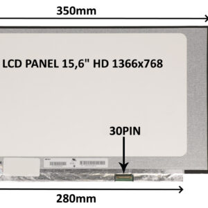 LCD PANEL 15,6" HD 1366x768 30PIN MATNÝ / BEZ ÚCHYTOV