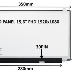 LCD PANEL 15,6" FHD 1920x1080 30PIN MATNÝ IPS / ÚCHYTY HORE A DOLE