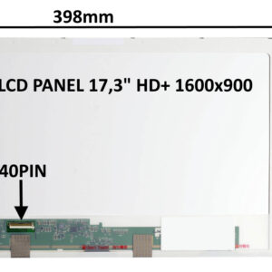 LCD PANEL 17,3" HD+ 1600x900 40PIN LESKLÝ / SKRUTKOVANIE Z BOKOV