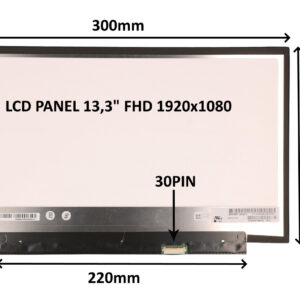 LCD PANEL 13,3" FHD 1920x1080 30PIN MATNÝ / BEZ ÚCHYTOV