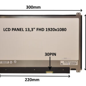 LCD PANEL 13,3" FHD 1920x1080 30PIN MATNÝ / ÚCHYTY HORE A DOLE