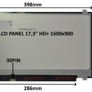 LCD PANEL 17,3" HD+ 1600x900 30PIN MATNÝ / ÚCHYTY HORE A DOLE