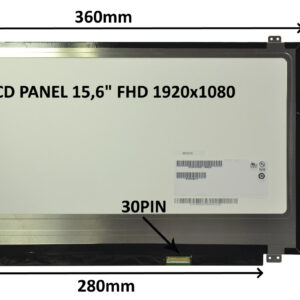 LCD PANEL 15,6" FHD 1920x1080 30PIN MATNÝ IPS / ÚCHYTY HORE A DOLE