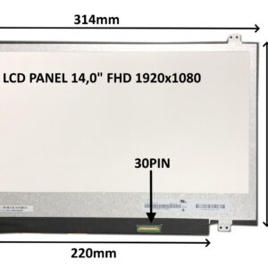 LCD PANEL 14,0" FHD 1920x1080 30PIN MATNÝ / ÚCHYTY HORE A DOLE