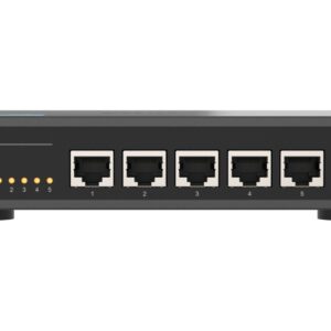 QNAP switch QSW-3205-5T (5x 10GbE port, pasiv. chladenie, podpora 100M/1G/2,5G/5G a 10G)