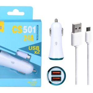 Aligátor nab. do auta PLUS microUSB, 5V/2,1A modrá