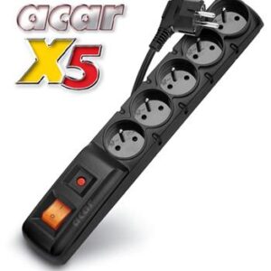 Rozvodný panel ACAR X5/3m 5x220V čierny+prep.ochr.