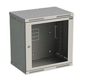 Rozvádzač nástenný SENSA 12U 400mm, dvere sklo, RAL 7035, SENSA-12U-64-11-G