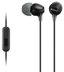 SONY slúchadlá MDR-EX15AP, handsfree, čierne