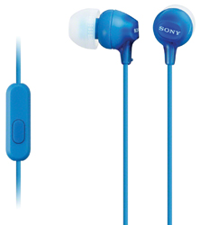 SONY slúchadlá MDR-EX15AP, handsfree, modré
