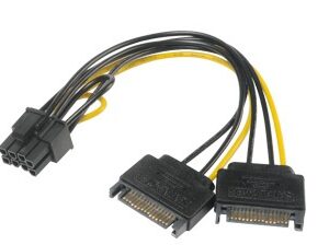 AKASA - SATA power na 6+2-pin PCIe adaptér