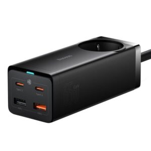 Baseus Rýchlonabíjačka do siete GaN3 Pro, 2x USB-C, 2x USB + AC 65W čierna