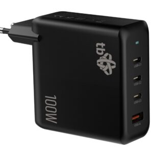 TB 3x USB-C + 1x USB-A nabíjačka, GaN, 100W, čierna
