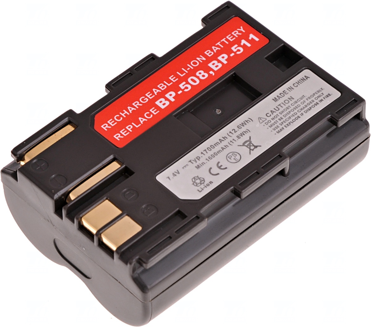 Batéria T6 Power Canon BP-508, BP-511, BP-511A, BP-512, BP-514, 1600mAh, 11,8Wh, hnedá