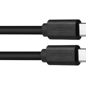 AVACOM dátový a nabíjací kábel USB Type-C - USB Type-C, 100cm, čierna