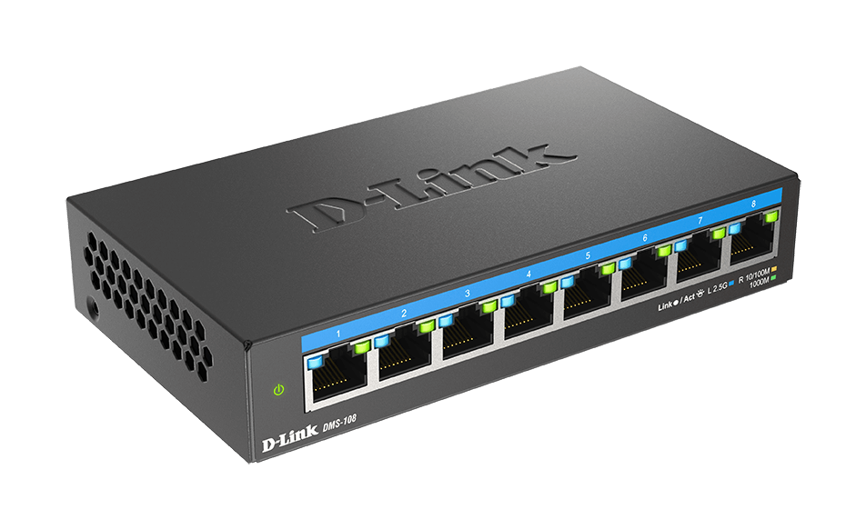 D-Link DMS-108/E 8-port 2.5G Multi-Gigabit QoS IGMP Snooping Switch