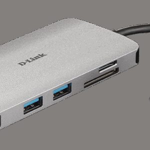 D-Link 8-in-1 USB-C Hub with HDMI/Ethernet/Card Reader/Power Delivery