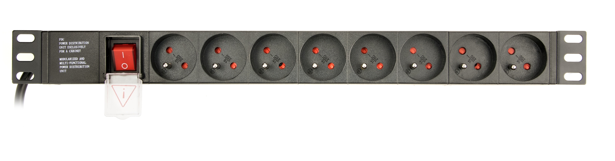 Gembird PDU 8 zásuviek, C14, 1U, 10 A, 3m