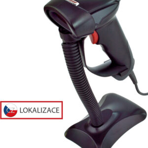 Laserová čítačka Virtuos HT-900A, USB (klávesnica/RS-232 emulácia), stojan, čierna