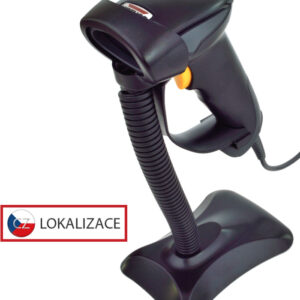 CCD čítačka Virtuos HT-310A, dlhý dosah, USB (klávesnica/RS-232 emulácia), stojan, čierna