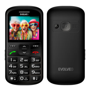 EVOLVEO EasyPhone XS, mobilný telefón pre seniorov, čierny