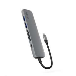 Epico 6v1 Alu Hub 8K s USB-C konektorom - šedá