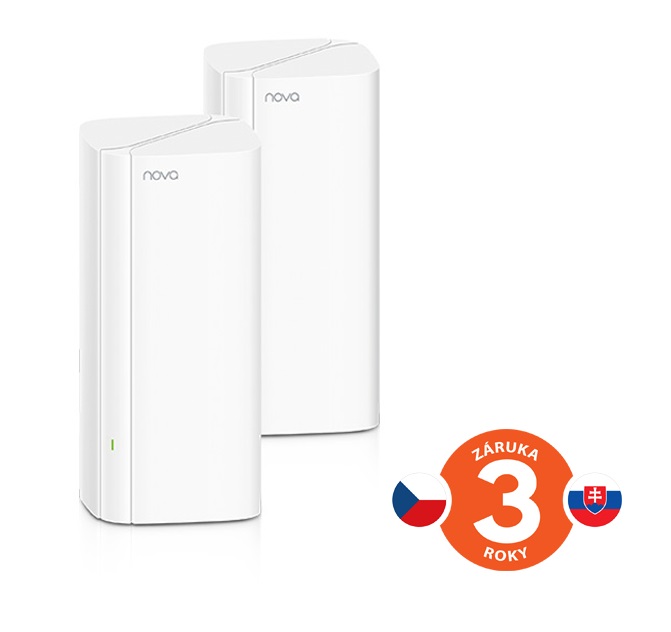 Tenda Nova EX12 (2-pack) WiFi6 AX3000 Mesh Gigabit systém, 6xGLAN/GWAN, WPA3, VPN, SMART CZ aplikácie
