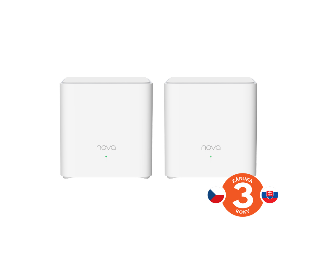 Tenda Nova EX3 (2-pack) WiFi6 AX1500 Mesh Gigabit systém, 4xGLAN/GWAN, WPA3, VPN, SMART CZ aplikácie